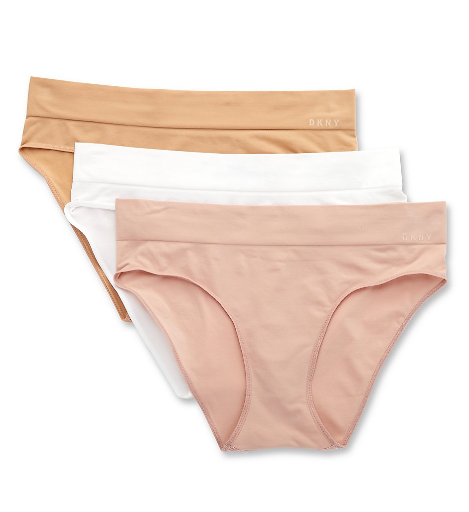 DKNY >> DKNY DK5017P Seamless Litewear Bikini Panty - 3 Pack (Glow/White/Shell XL)