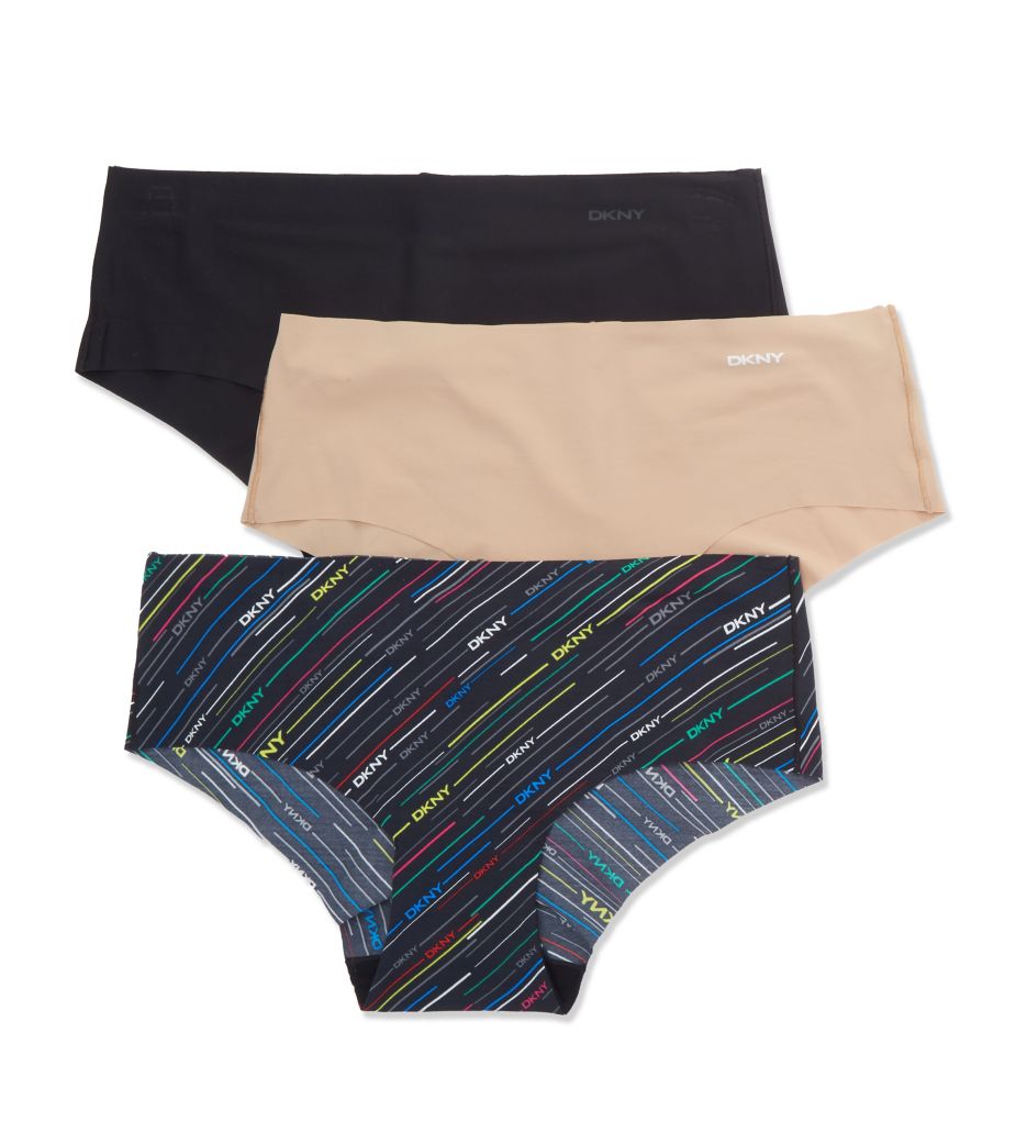 DKNY Women's Litewear Hipster Panty - 3 Pack in Black/Glow/Blue | Size Small | HerRoom.com