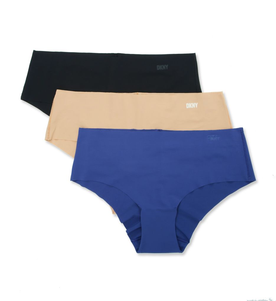 DKNY Women's Cut Anywhere Hipster Panty - 3 Pack in Black/Glow/Dusk | Size Medium | HerRoom.com