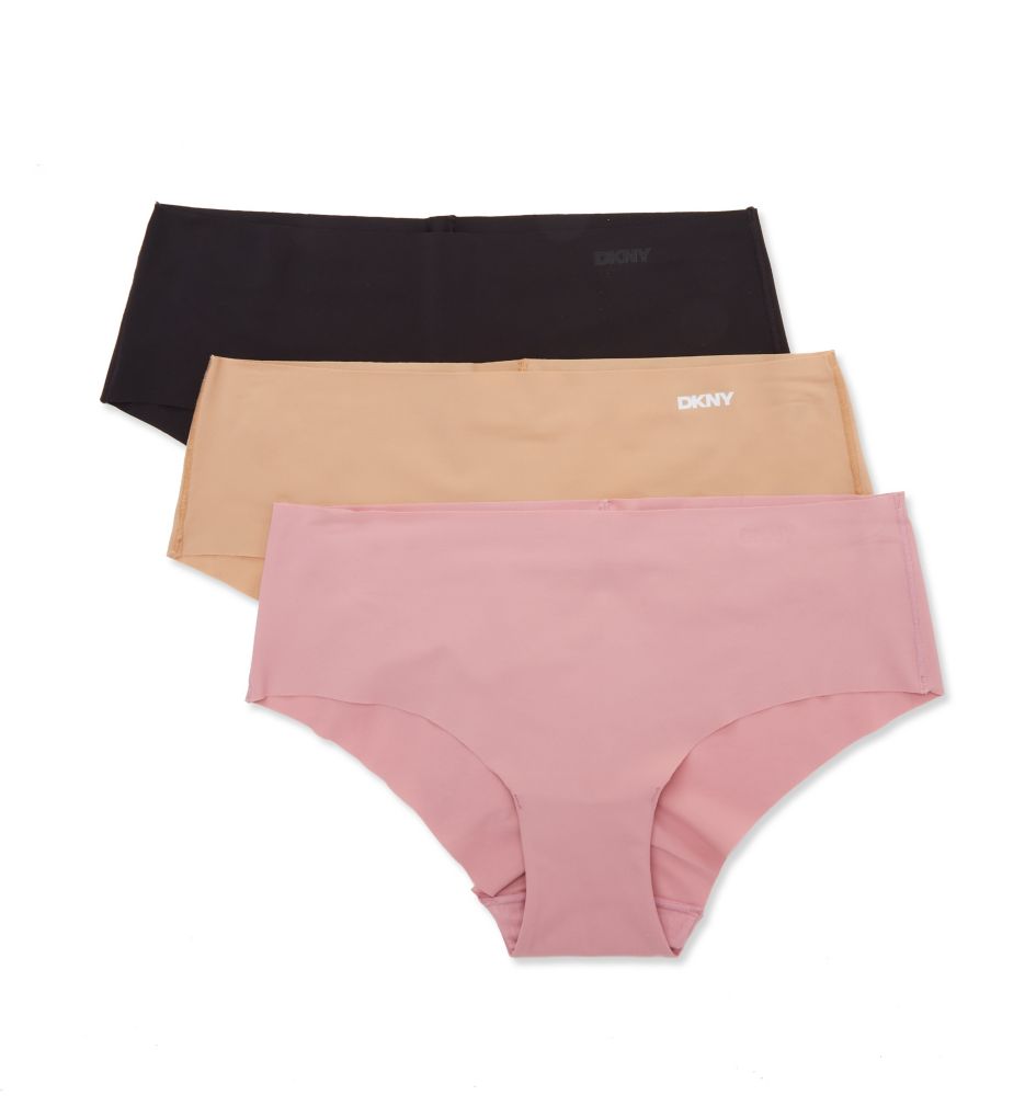 DKNY Women's Cut Anywhere Hipster Panty - 3 Pack in Black/Glow/Lilas | Size Large | HerRoom.com