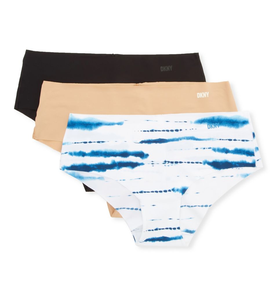 DKNY Women's Cut Anywhere Hipster Panty - 3 Pack in Black/Glow/Inky Stripe | Size Small | HerRoom.com