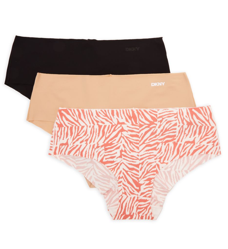 DKNY Women's Cut Anywhere Hipster Panty - 3 Pack in Black/Glow/Zebra | Size Small | HerRoom.com
