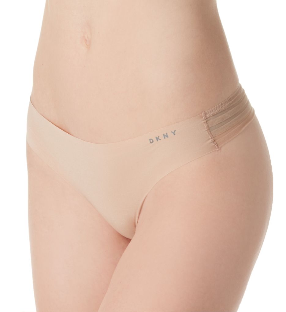 DKNY Women's Modern Lines Thong Table Panty in Beige | Size XL | HerRoom.com