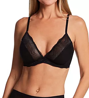 Wave Lace Unlined Bra Black 36D