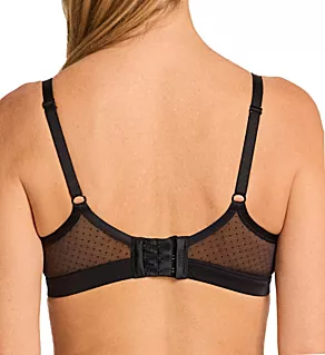 Dot Mesh Unlined Bra Black 32DD