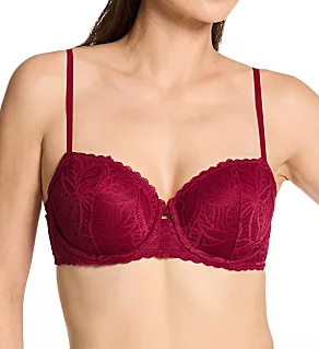Lace Deco Balconette Bra Red Plum 40D
