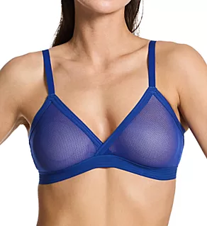 Sheer Stripe Triangle Bralette Atlantic Blue S