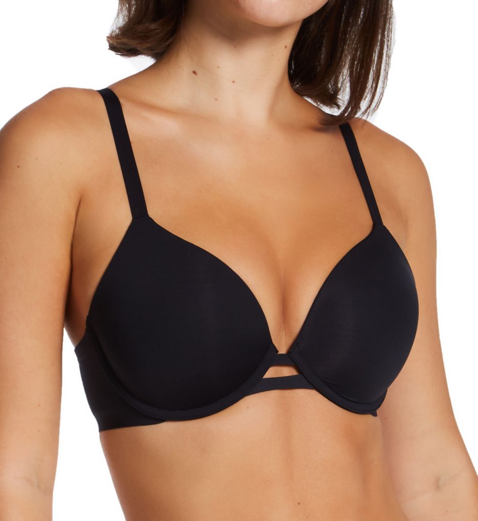 DKNY Women's Smooth Essentials Push Up Underwire Bra in Black | Size 36C | HerRoom.com