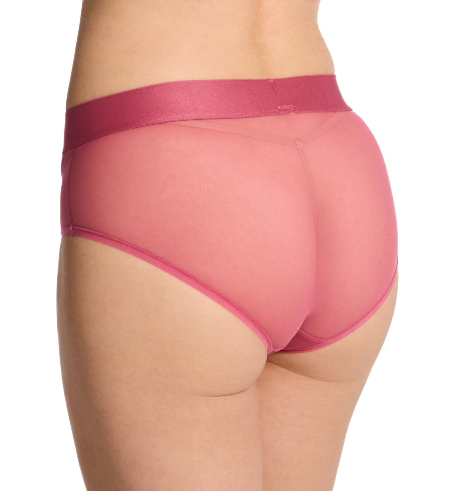 DKNY Sheers Mesh Brief Panty Dark Rose XL  - Image 2