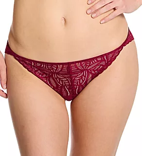 Lace Deco Bikini Panty Red Plum L
