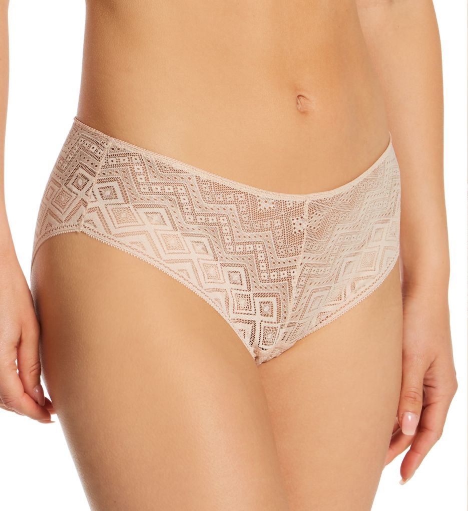 DKNY Women's Pure Lace Hipster Panty in Beige | Size XL | HerRoom.com