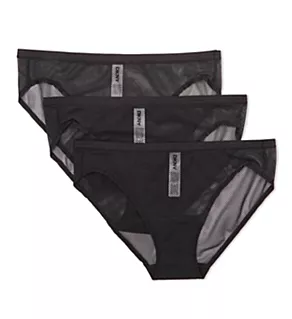 Sheer Stripe Bikini Brief Panty - 3 Pack