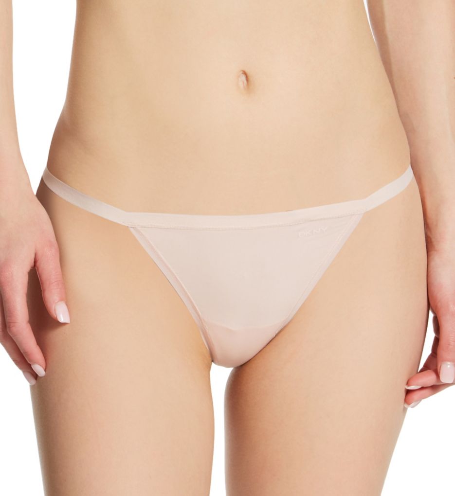 DKNY Women's Active Comfort String Thong Panty in Beige | Size Large | HerRoom.com