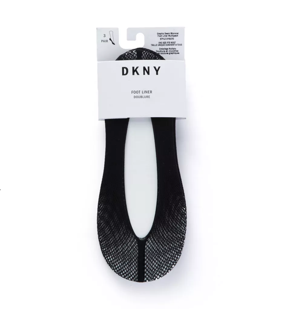 DKNY Hosiery Graphic Seam Micronet Foot Liner - 3 Pack DYS070 - Image 1