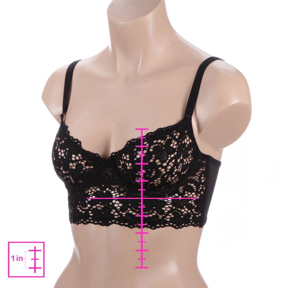 Classic Lace Unlined Longline Bra Black 34A by DKNY