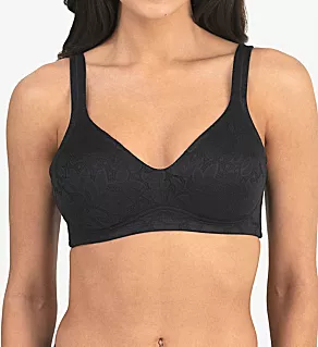 Jolie Jacquard Wire Free Minimizer Bra Black 32B