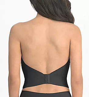 Valerie V Wire Low Back Power Mesh Bustier Bra Black 32A