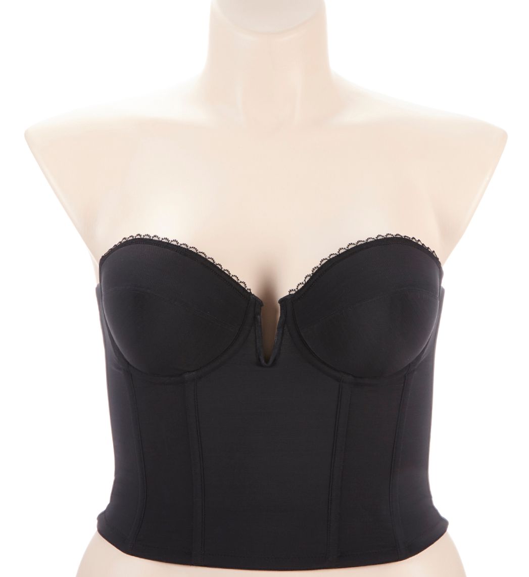 Dominique Valerie V Wire Low Back Power Mesh Bustier Bra Black 36C  - Image 1