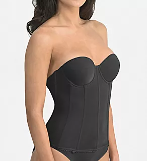 Brienna Low Back Microfiber Longline Bra Black 30B