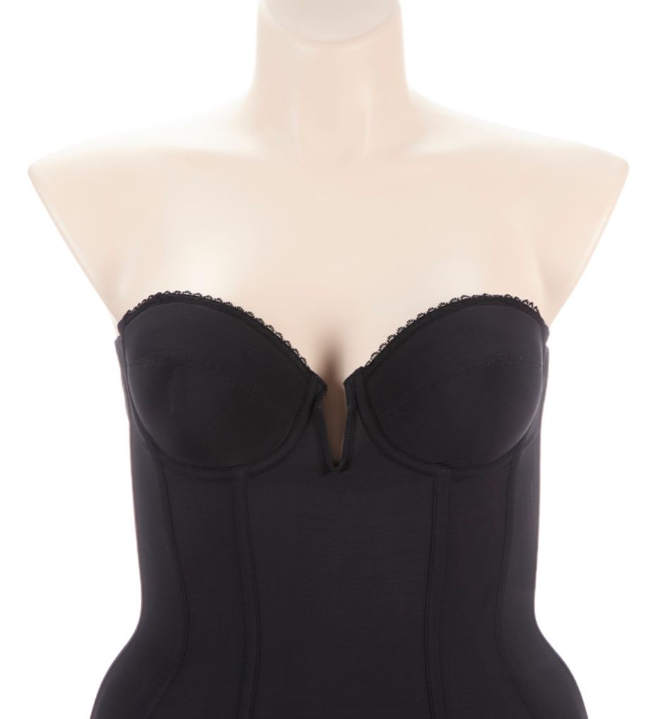 Dominique Vivienne V Wire Longline Power Mesh Strapless Bra Black 48G  - Image 1
