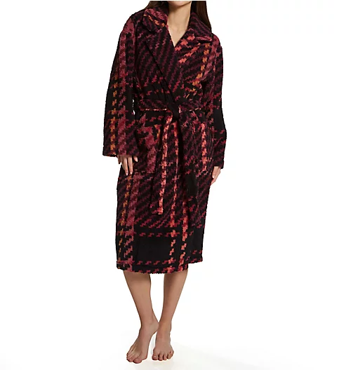 Donna Karan Sleepwear Teddy Sherpa Plaid Robe D3127504