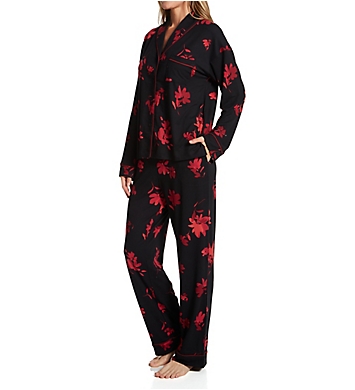 Donna Karan Sleepwear Cozy Night In Brushed Back Jersey PJ Set