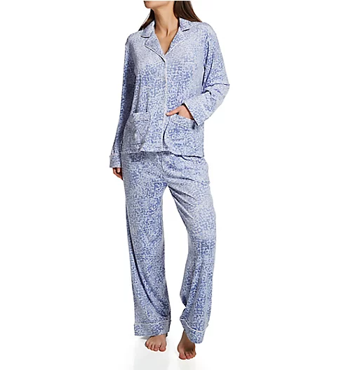 Donna Karan Sleepwear Signature PJ Velour Notch Collar Sleep Set D3927501