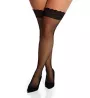 Dreamgirl Plus Fishnet Thigh Highs with Lacy Silicone Bands 0001X - Image 1