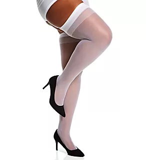 Plus Sheer Thigh High White O/S Plus