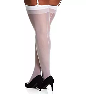 Plus Sheer Thigh High White O/S Plus