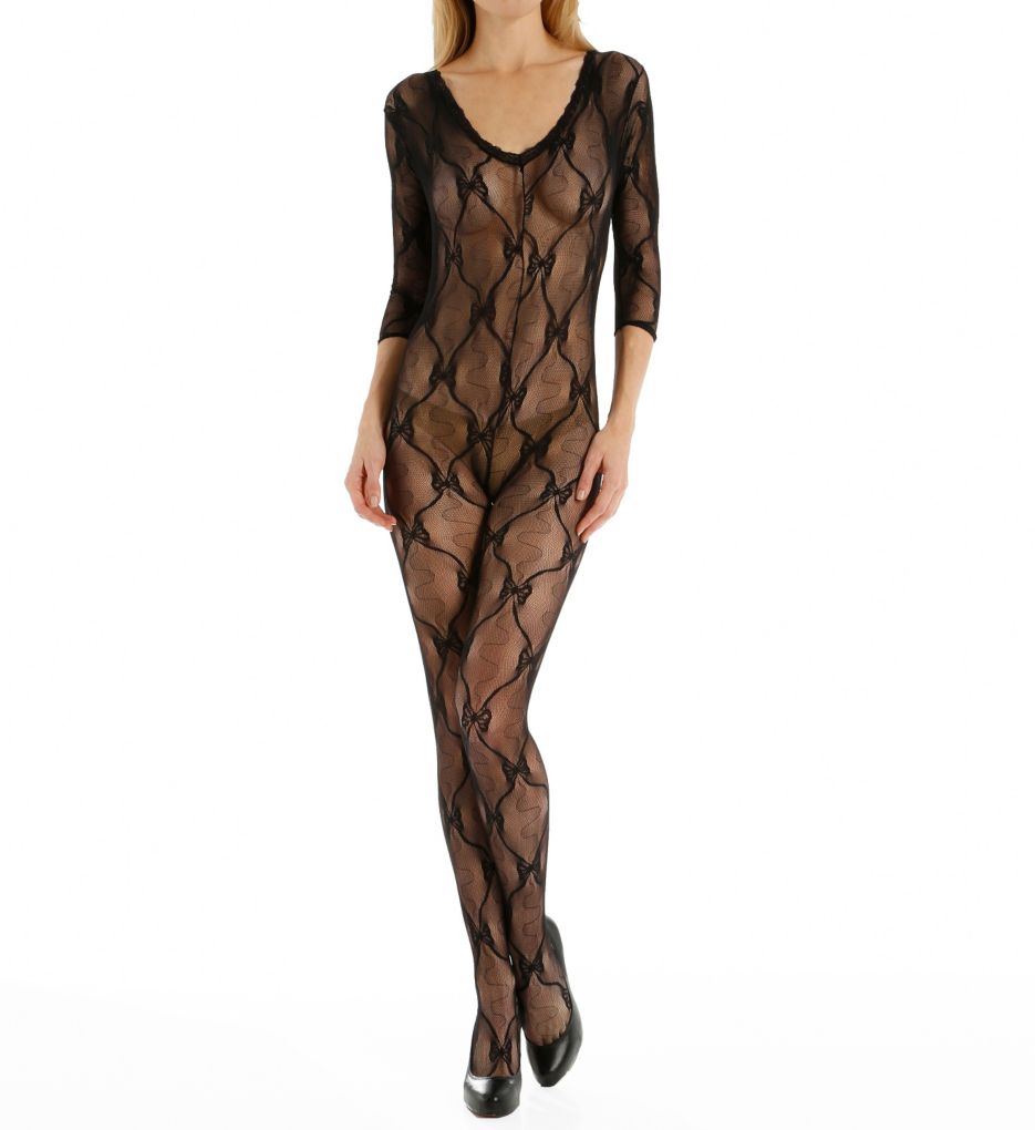 Open Crotch Bow Body Stocking-fs