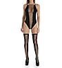 Dreamgirl Strappy Stretch Teddy with Thigh Highs 0313 - Image 1