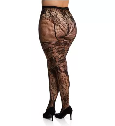 Plus Lace and Fishnet Pantyhose