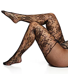 Plus Lace and Fishnet Pantyhose