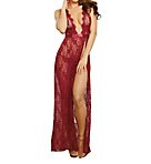 Scalloped Lace Halter Gown with Thong Set