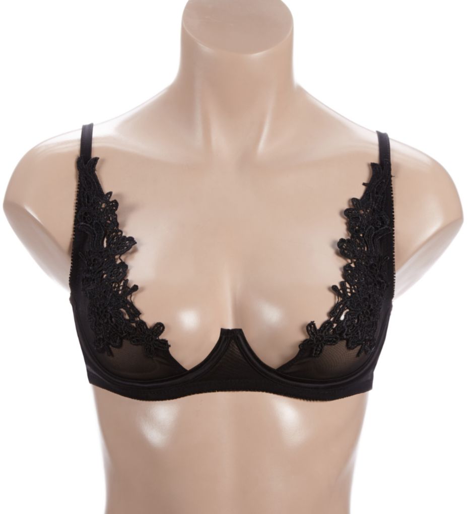 Venice Lace Trim Open Cup Shelf Bra-fs