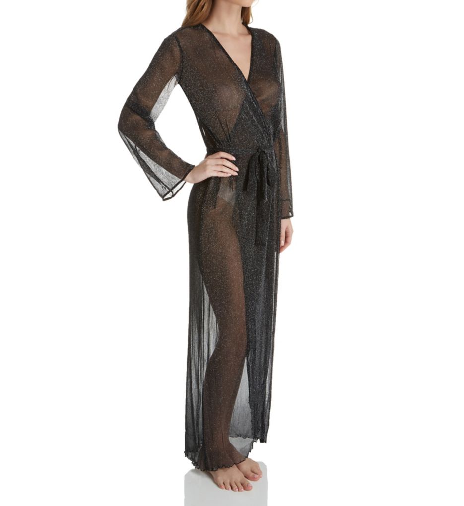 long sheer mesh robe
