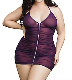 Plus Zip Up Ruched Chemise