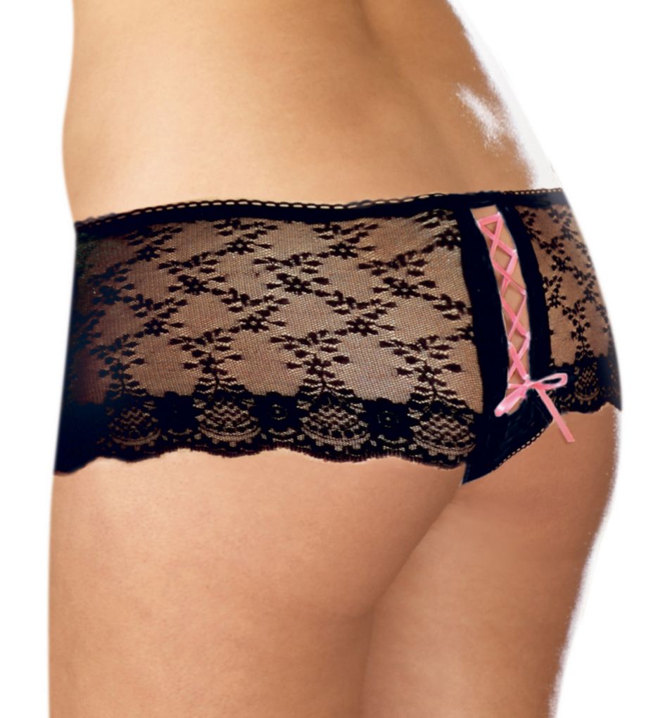 Chantilly Lace Open Crotch Lace Up Panties-cs2
