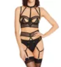 Dreamgirl Sheer Striped Elastic Three Piece Set 12160