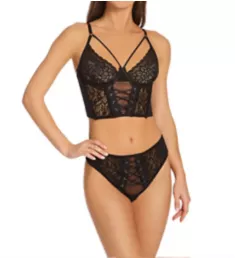 Stretch Mesh Lace Underwire Bustier Set