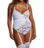 Dreamgirl Plus Size Floral Lace Garter Teddy 12904X - Image 1