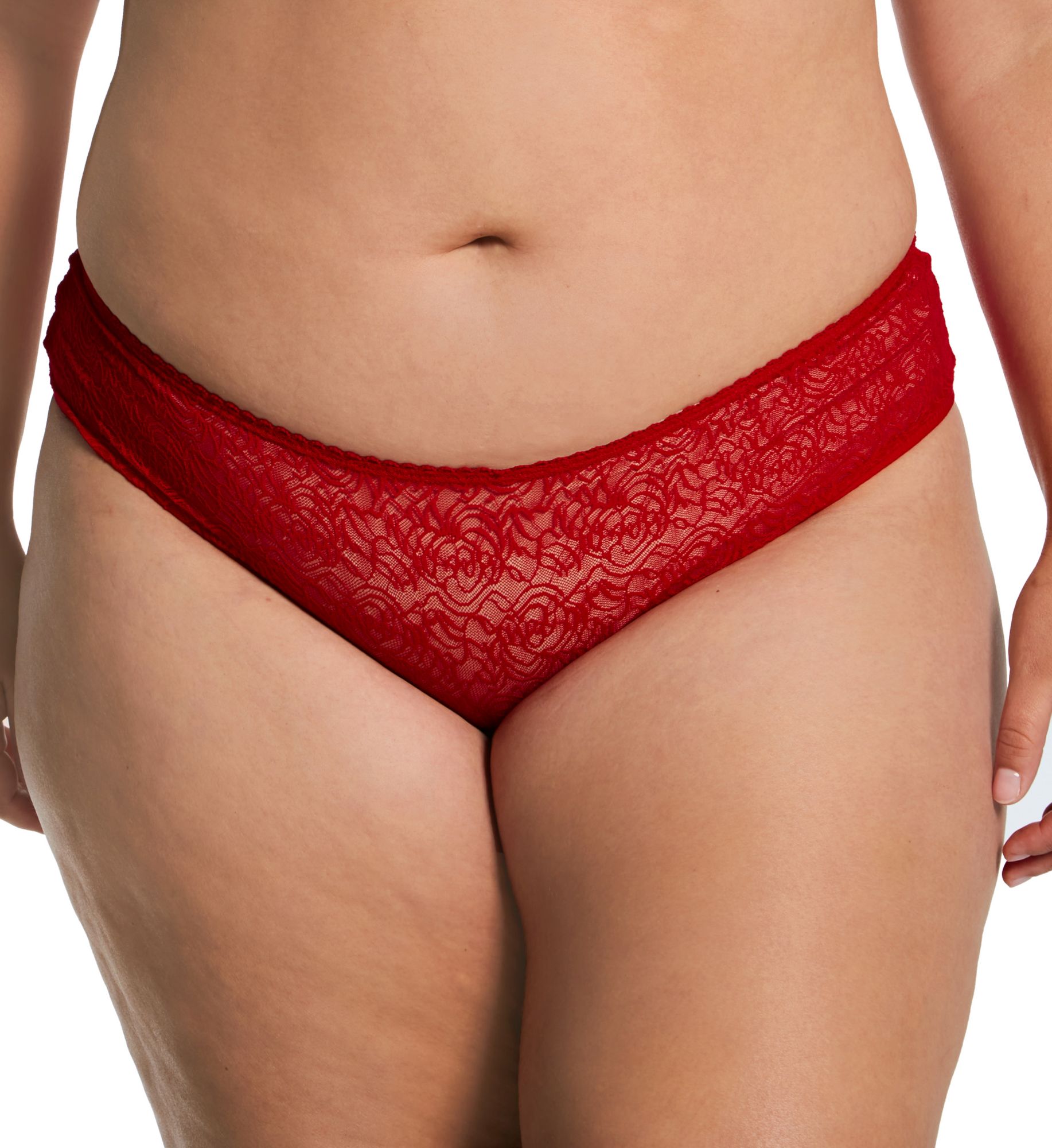 Dreamgirl Plus Stretch Lace Low Rise Crotchless Panty 1300X - Image 1