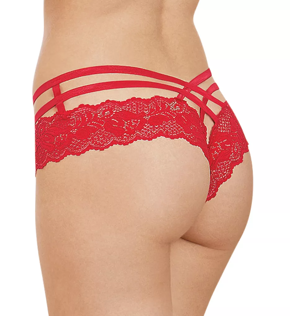 Dreamgirl Stretch Gallon Lace And Microfiber Panty With Peek A Boo Back