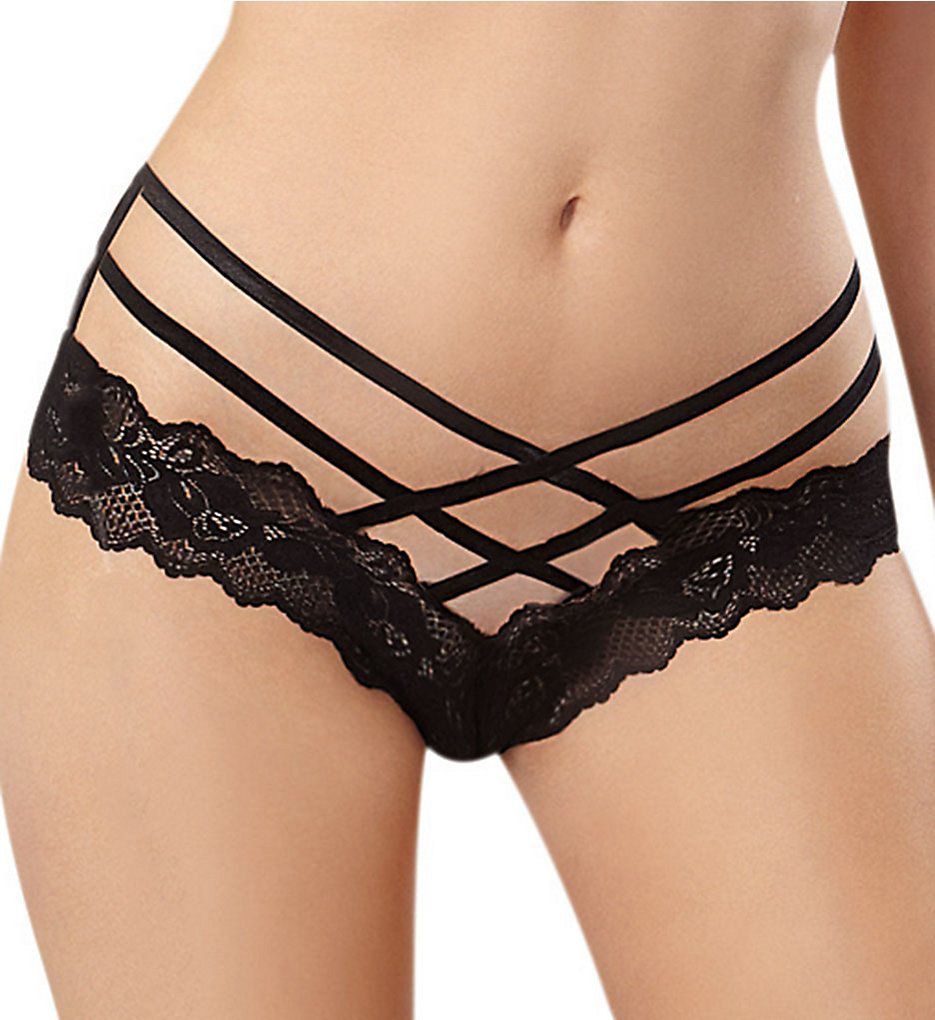 Coquette Women's Lace Crotchless Panties w/ Garter Belt Underwear