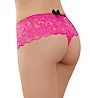 Dreamgirl Stretch Lace Crotchless Overlap Satin Bow Panty 7177 - Image 2