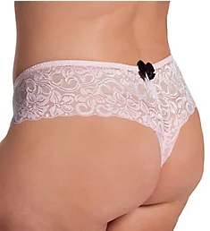 Plus Stretch Lace Crotchless Overlap Satin Bow Pa