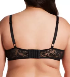 Plus Stretch Lace Open Cup Underwire Bra Black 40