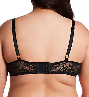 Plus Stretch Lace Open Cup Underwire Bra Black 40