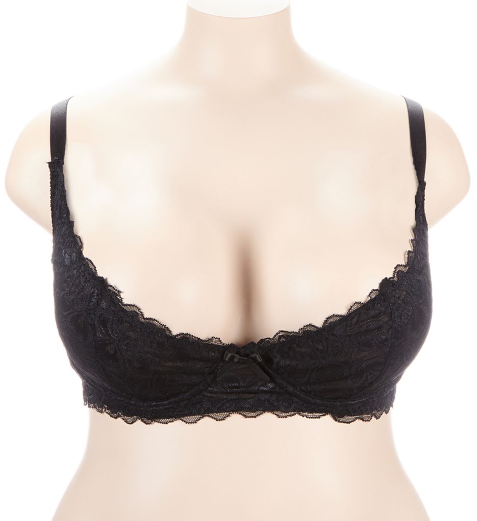  Dreamgirl Women's Plus-Size Scalloped Lace Open-Cup Underwire  Bra, Black,44: Clothing, Shoes & Jewelry